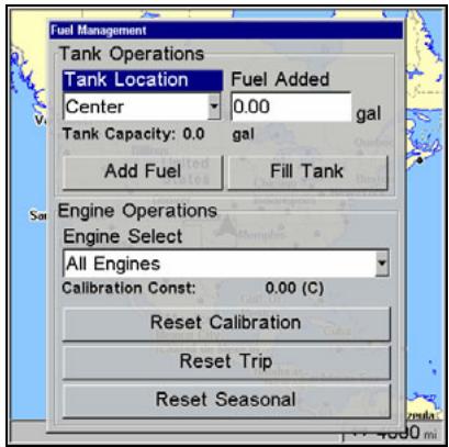 LOWRANCE 5200C - Fuel Management Menu - 2