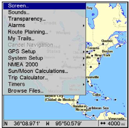 LOWRANCE 5200C - Main Menu - 1