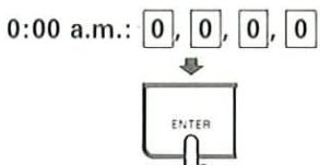 0:00 a.m.: 0, 0, 0, 0 ENTER