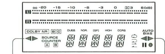 ∞ -20 -15 -10 -6 -3 0 3 8 (dB) E R DOLBY NR B C DUEA NOR [SP] HIGH CCS AUTO SOURCE COUNTER A B AUTO BIAS