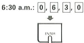 6:30 a.m.: 0, 6, 3, 0 ENTER