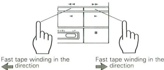 Fast tape winding in the direction Fast tape winding in the direction