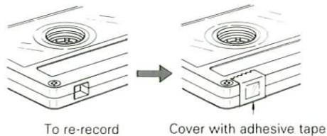 To re-record Cover with adhesive tape