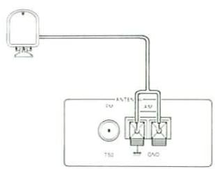 Electrical wiring diagram showing connections between a power plug, switch, and terminal blocks with labeled terminals.