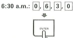 6:30 a.m.: 0, 6, 3, 0 ENTER