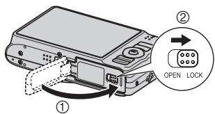 CASIO EXILIM EX-H15 - Close the battery cover. - 1