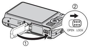 CASIO EXILIM EX-H15 - Close the battery cover. - 1