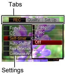 CASIO EXILIM EX-H15 - In the REC mode, press [MENU]. - 2