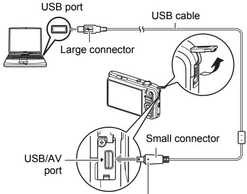 CASIO EXILIM EX-H15 - Turn off the camera and then use the USB cable that comes with the camera to connect it to your Macintosh. - 1