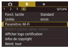 CANON POWERSHOT G3 X - Rétablissement des paramètres du wi-fi par défaut - 1