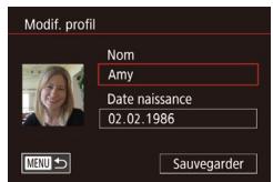 CANON POWERSHOT G3 X - Enregistrez le nom et l'anniversaire de la personne. - 2