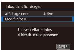 CANON POWERSHOT G3 X - Modification des informations sur l'identification de visage - 1