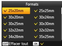 CANON SELPHY CP1000 - Filtrage des formats d'images proposés - 1