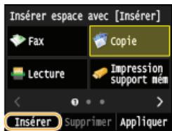 CANON I-SENSYS MF724CDW  -  I-SENSYS MF728CDW -  I-SENSYS MF729CX - Sélectionnez le bouton à l'endroit où vous souhaitez insérer un blanc, et appuyez sur. - 1