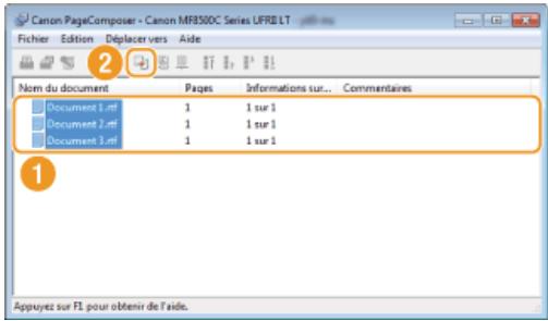 CANON I-SENSYS MF8580CDW - Dans la liste [nom du document], sélectionnez les documents à combiner et cliquez sur - 1