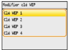 CANON I-SENSYS MF8580CDW - Sélectionnez la clé WEP (1 à 4) à modifier et appuyez sur OK. - 1