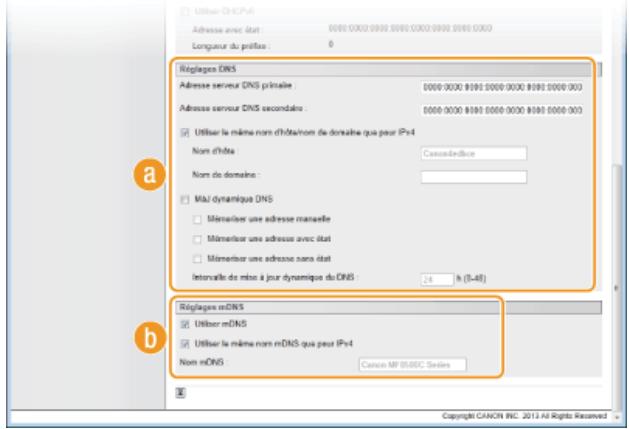 CANON I-SENSYS MF8580CDW - Configure les réglages DNS IPV6. - 1