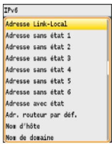 CANON I-SENSYS MF8580CDW - Affichage des réglages IPV6 - 7
