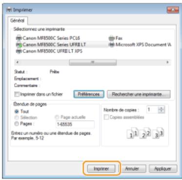 CANON I-SENSYS MF8580CDW - Spécifiez les réglages d'impression et cliquez sur [OK]. - 2