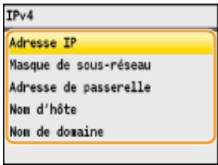 CANON I-SENSYS MF8580CDW - Vérification des réglages d'adresse IPV4 - 3