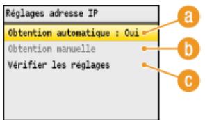CANON I-SENSYS MF8580CDW - Définition de l'adresse IPV4 - 1