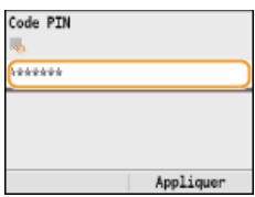 CANON I-SENSYS MF8580CDW - Saisissez le code PIN à l'aide des touches numériques et appuyez sur. - 1