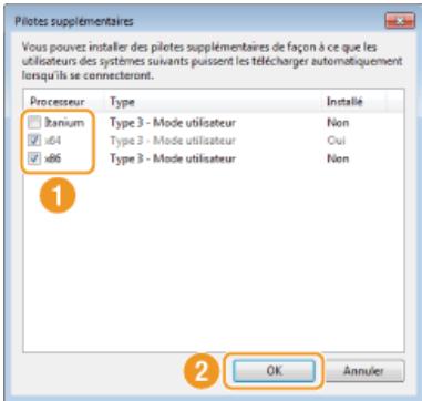 CANON I-SENSYS MF8580CDW - Cochez la case correspondant à l'architecture en bits que les autres ordinateurs emploient et cliquez sur [OK] - 1