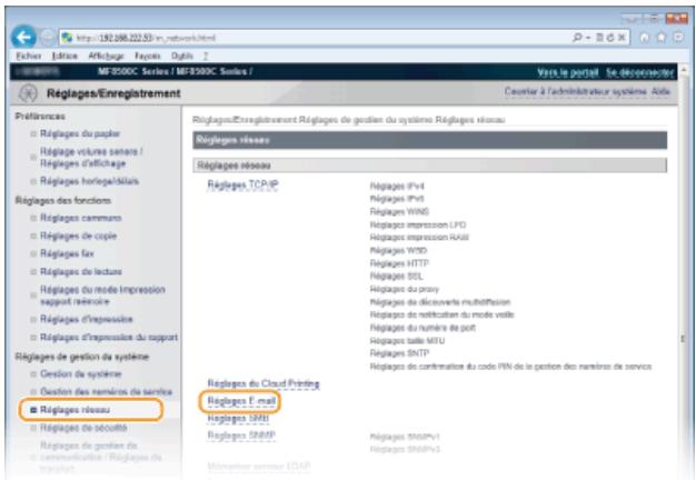 CANON I-SENSYS MF8580CDW - Configuration des réglages avancés de messagerie - 2