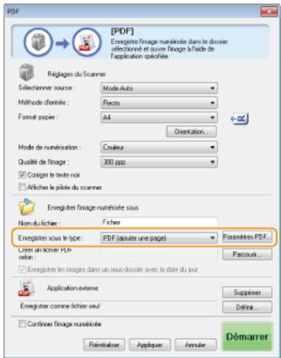 CANON I-SENSYS MF8580CDW - Sélectionnez [PDF (ajouter une page)] pour [enregistrer sous le type] - 1