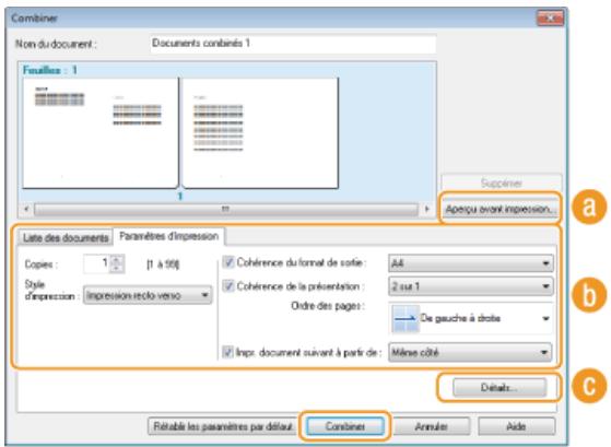 CANON I-SENSYS MF8580CDW - Modifie les réglages si nécessaire et cliquez sur [combiner] - 1