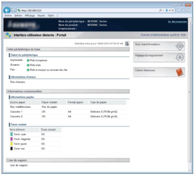 CANON I-SENSYS MF8580CDW - Cliquez sur [se connecter] - 1