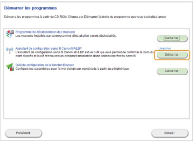 CANON I-SENSYS MF8580CDW - Cliquez sur [Démarrer] pour [assistant de configuration sans fil canon mf/lbp] - 1