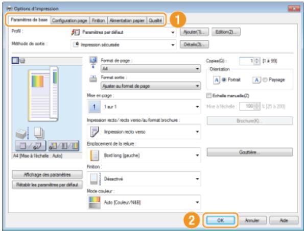 CANON I-SENSYS MF8580CDW - Spécifiez les réglages d'impression et cliquez sur [OK]. - 1
