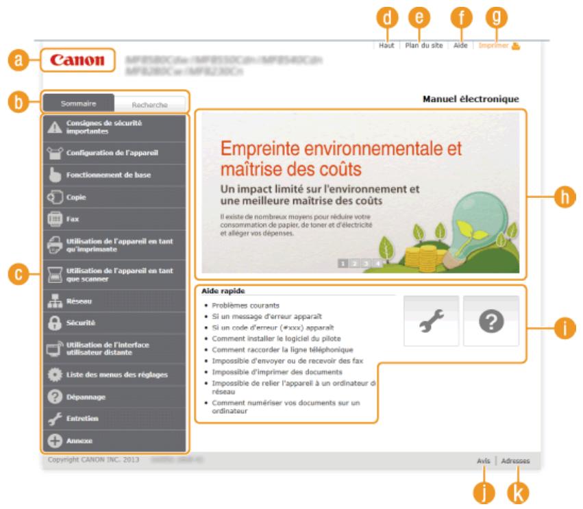 CANON I-SENSYS MF8580CDW - Page d'accueil - 1