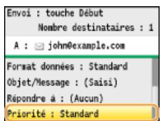 CANON I-SENSYS MF8580CDW - Sélectionnez l'adresse de réponse dans le carnet d'adresses et appuyez sur OK. - 2
