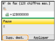 CANON I-SENSYS MF8580CDW - Sélectionnez le destinataire à supprimer et appuyez sur OK. - 2