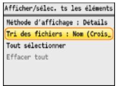 CANON I-SENSYS MF8580CDW - Pour modifier l'ordre de tri des fichiers - 2
