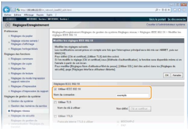 CANON I-SENSYS MF8580CDW - Configuration de l'authentification IEEE 802.1x - 5