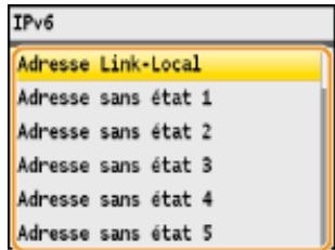 CANON I-SENSYS MF8580CDW - Vérification des réglages d'adresse IPV4 - 7