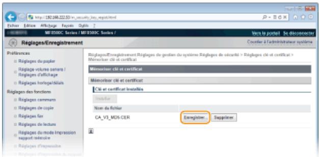 CANON I-SENSYS MF8580CDW - Enregistrement d'un certificat CA - 1