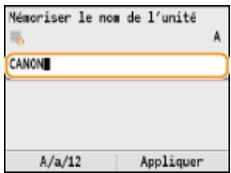 CANON I-SENSYS MF8580CDW - Saisissez le nom de l'émetteur (nom d'utilisateur ou de société) (saisie du texte) et appuyez sur. - 1