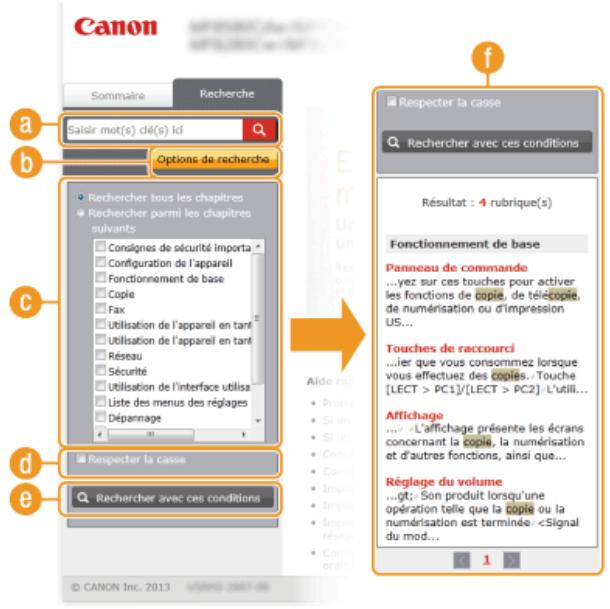 CANON I-SENSYS MF8580CDW - Onglet rechercher - 1