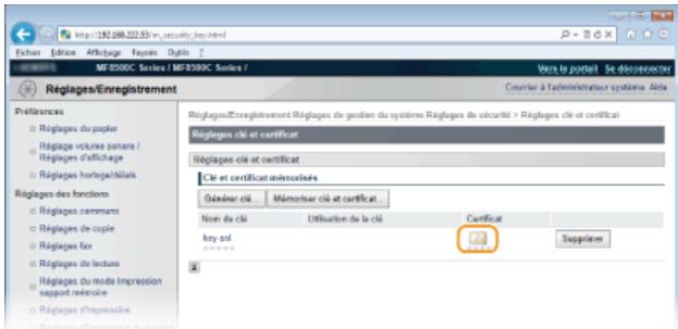 CANON I-SENSYS MF8580CDW - Vérification des paires de clés et des certificats numériques - 3