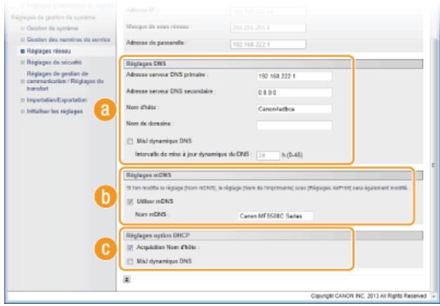 CANON I-SENSYS MF8580CDW - Configuration de DNS - 5