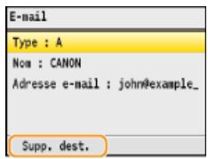 CANON I-SENSYS MF8580CDW - Pour supprimer des destinataires (e-mail) - 3