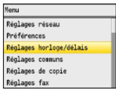 CANON I-SENSYS MF8580CDW - Réglages horloge/délais - 1