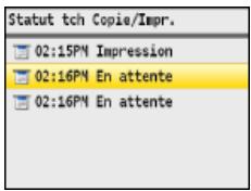 CANON I-SENSYS MF8580CDW - Statut des tâches de copie/d'impression/d'envoi/de réception - 1