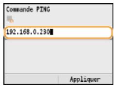 CANON I-SENSYS MF8580CDW - Saisissez l'adresse IPV4 d'un autre périphérique figurant sur le réseau et appuyez sur. - 1