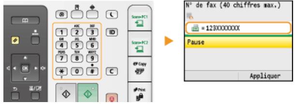 CANON I-SENSYS MF8580CDW - Saisissez le destinataire à l'aide des touches numériques et appuyez sur. - 1