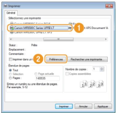 CANON I-SENSYS MF8580CDW - Ouvrez un document dans une application et affichez la boîte de dialogue d'impression. - 1